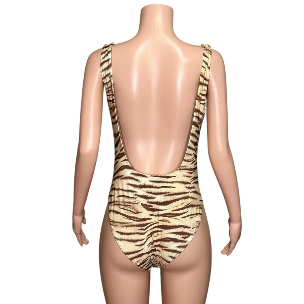 Monday Swimwear Tan and Brown Tiger Print One Piece NWT - Picture 8 of 10
